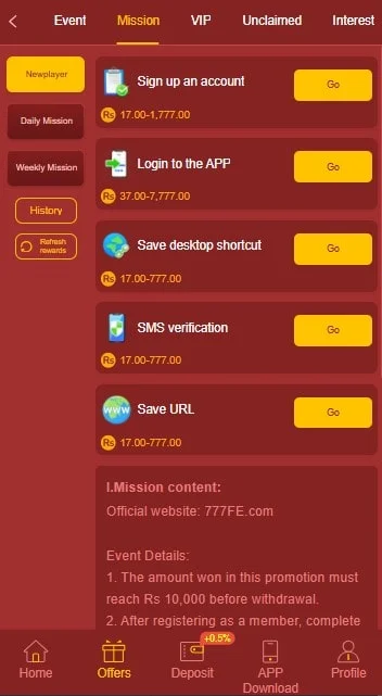 777FE Game Welcome Bonuses