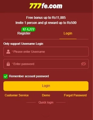 How to Login on 777FE Game