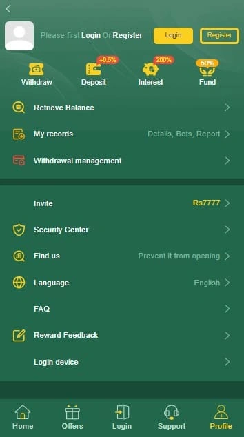 ZH88 Game User Profile Screenshot