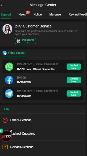 777BV Game Online Support Center