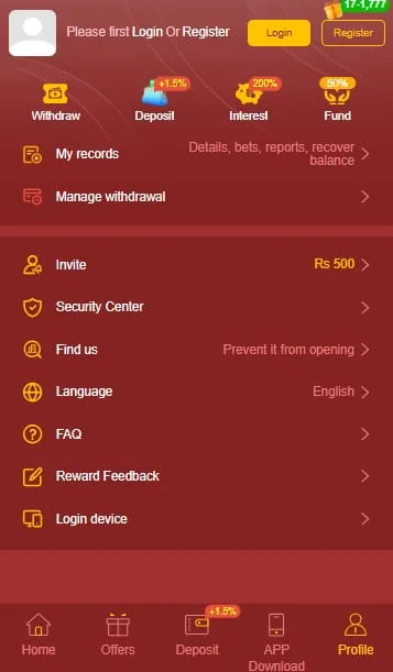 77EF Game My Profile