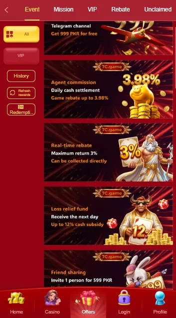 7C Game App Features