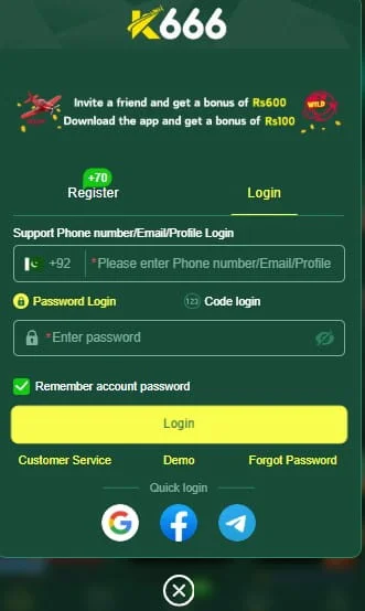 How to Login on K666 Game