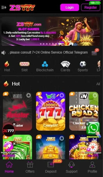 ZS777 Game Real Earning Homepage