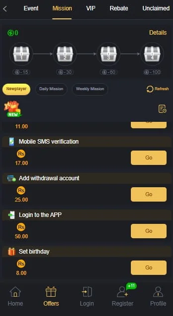 GoldsBet Game Real Rewards Screenshot