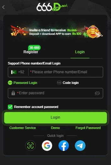 How to Login on D666 Game